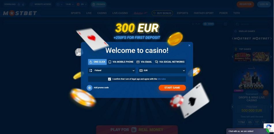 Em relação à Mostbet