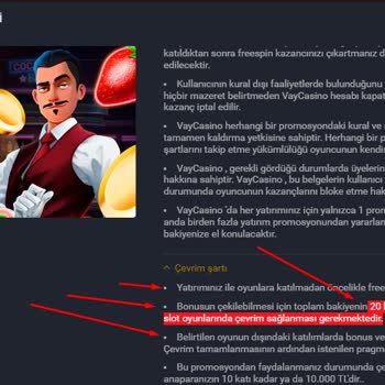 VayCasino Bahis Şartı Yok Bonusu